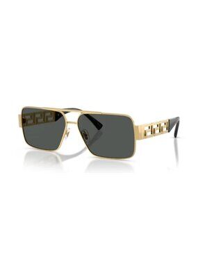 Versace VE2290 100287 61 Gold/Black/Dark grey Rectangle Men's Sunglasses